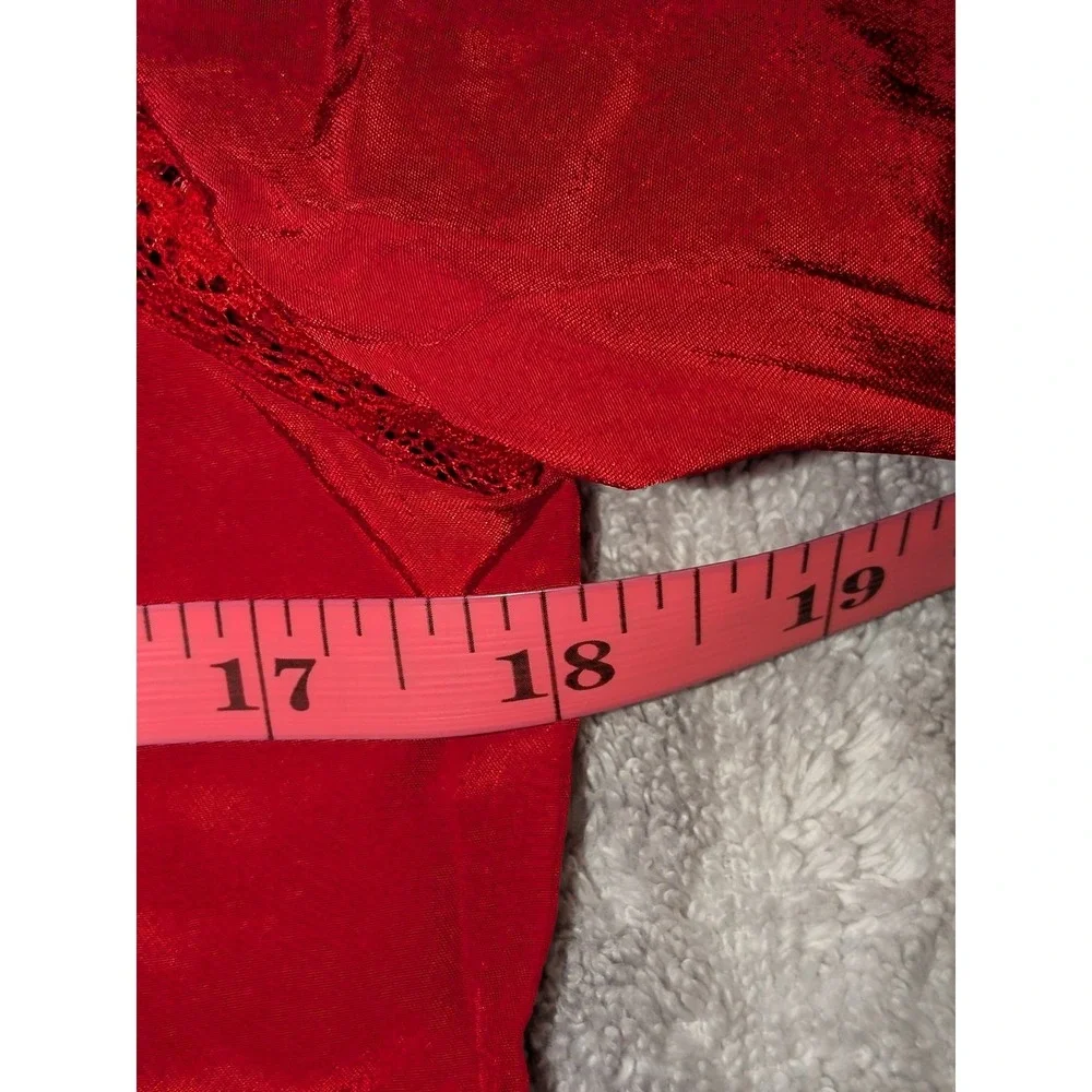 J.Crew CN519 Red Lace Trim Pintuck Ruffle Blouse‎ Top Size 0 NWT  $98